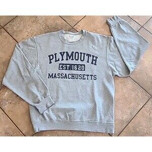 Jerzees Nublend VTG Plymouth Mass Sweatshirt Med Grunge Streetwear Work College